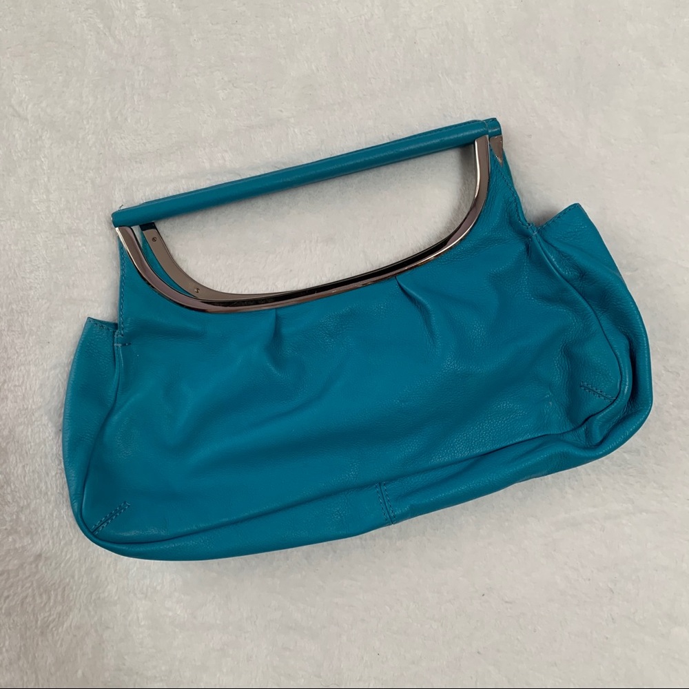 Armani Exchange turquoise blue leather bag